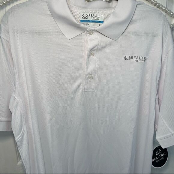 NEW Realtree Fishing White Collard Polo - Picture 3 of 6
